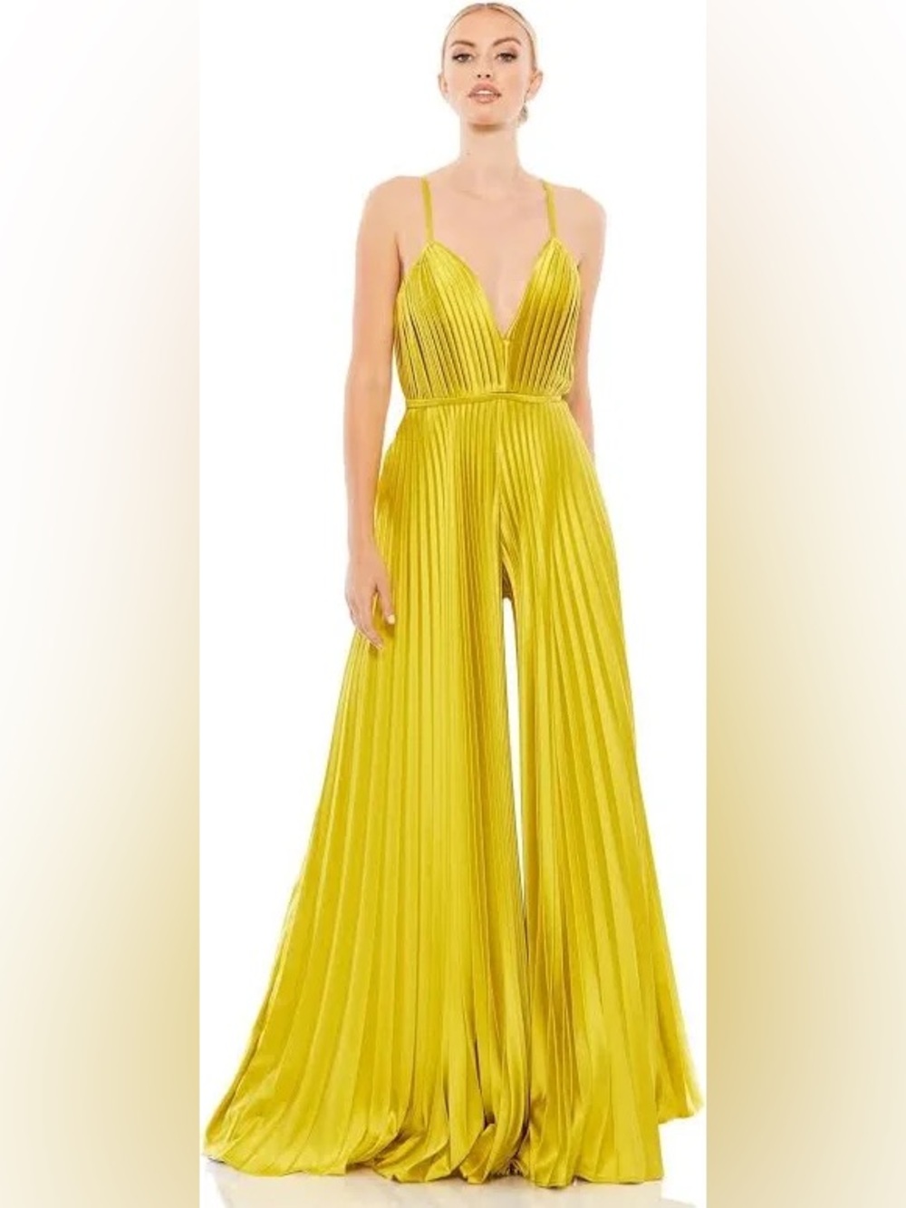 NWT IEENA by MAC DUGGAL 26319 JUMPSUIT in Yellow ~ Sizes 0 & 2 Available